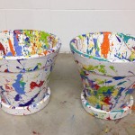 Curso de artes para crianças - Fadas pintando vasinhos