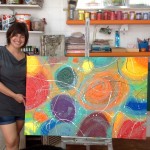 Minha aluna Luana e suas lindas telas abstratas