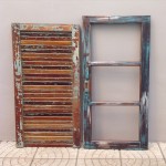 Janela e veneziana - Madeira de demolição