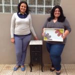 Curso de pintura em móveis, mosaico e reutilização de caixotes - maio de 2016