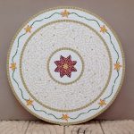 Mesa de mosaico com mandala e motivo floral - outubro de 2016