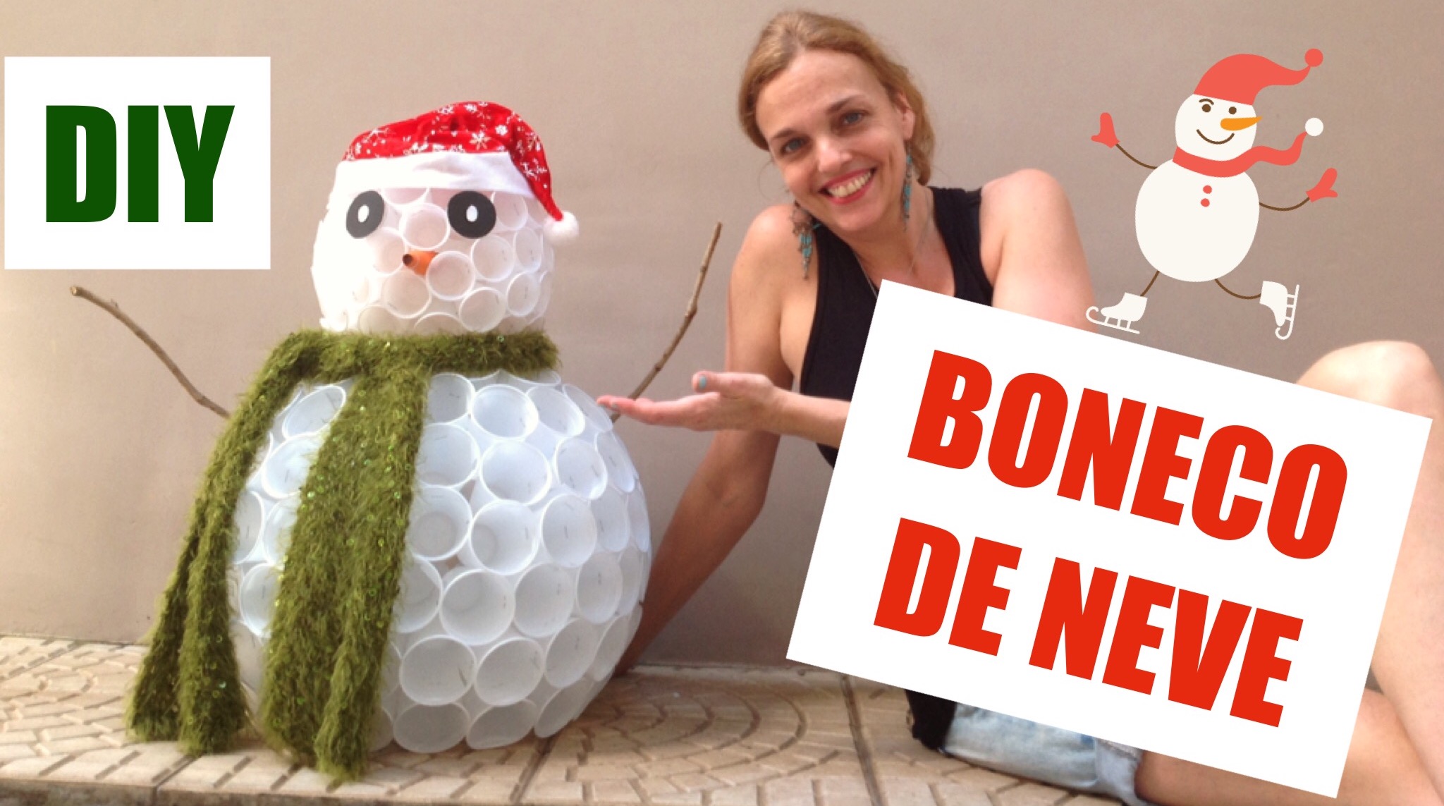 DIY de Natal | Aprenda a fazer um boneco de neve com copos descartáveis -  Além da Rua Atelier