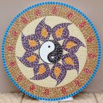 Mandala para aplicação em piso | Mosaico com símbolo do Yin Yang