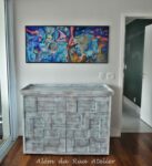 Móvel bar pintado à mão - Na casa do cliente